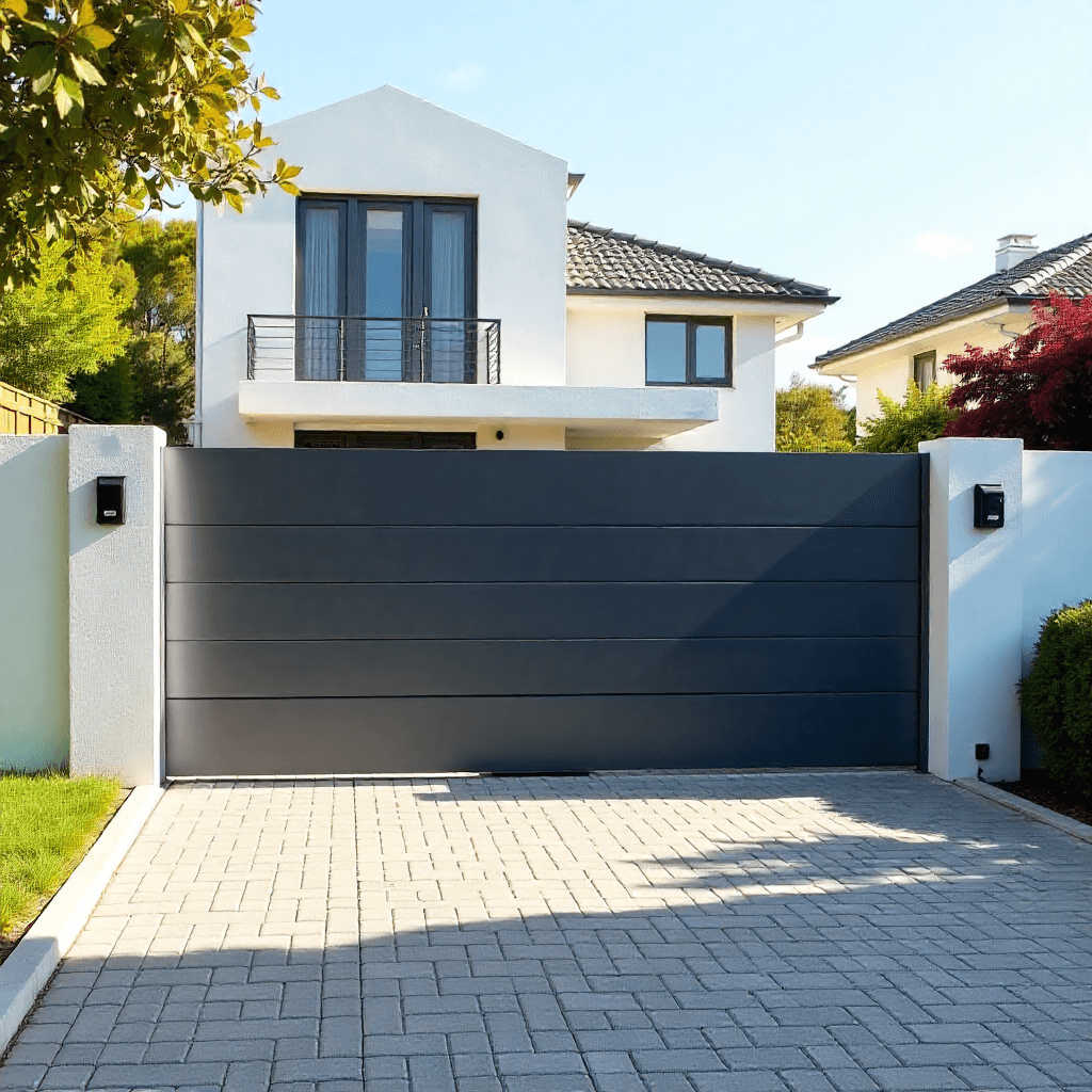 Custom steel gate installed at residential property – steel gates and fences Cape Town